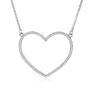 Big Heart Pendant Necklace Women Jewelry