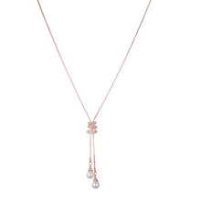 Load image into Gallery viewer, NEW Simulated Pearl Crystal Long Sweater Chain Circles Necklace