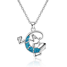 Load image into Gallery viewer, Fashion Silver Filled Blue Imitati Opal Sea Turtle Pendant