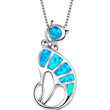 Load image into Gallery viewer, Fashion Silver Filled Blue Imitati Opal Sea Turtle Pendant