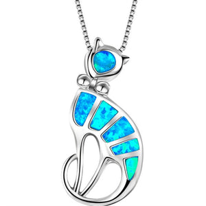 Fashion Silver Filled Blue Imitati Opal Sea Turtle Pendant