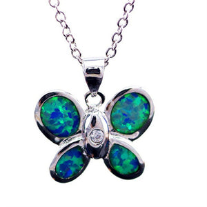 Fashion Silver Filled Blue Imitati Opal Sea Turtle Pendant