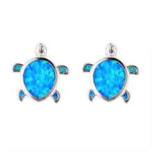 Load image into Gallery viewer, Fashion Silver Filled Blue Imitati Opal Sea Turtle Pendant