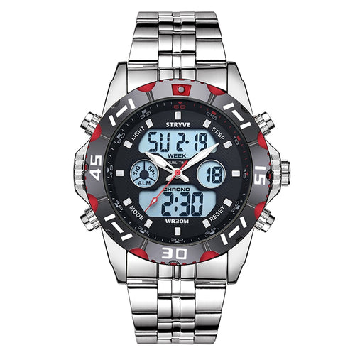 Stryve Brand Luxury Brand Men Sports Watches Waterproof LED Quartz