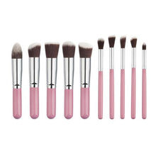 Load image into Gallery viewer, 10 Pcs Silver/Golden Makeup Brushes Set