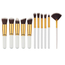 Load image into Gallery viewer, 10 Pcs Silver/Golden Makeup Brushes Set