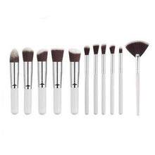 Load image into Gallery viewer, 10 Pcs Silver/Golden Makeup Brushes Set
