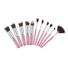 Load image into Gallery viewer, 10 Pcs Silver/Golden Makeup Brushes Set