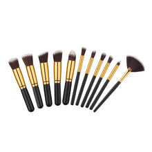 Load image into Gallery viewer, 10 Pcs Silver/Golden Makeup Brushes Set