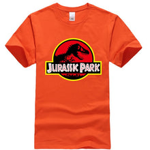 Load image into Gallery viewer, Summer men&#39;s T-shirt new JURASSIC PARK printed cotton T-shirt