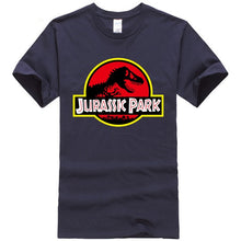 Load image into Gallery viewer, Summer men&#39;s T-shirt new JURASSIC PARK printed cotton T-shirt