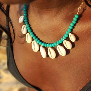 Cowrie shell choker necklace rope chain choker boho jewelry for women