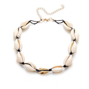 Cowrie shell choker necklace rope chain choker boho jewelry for women