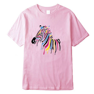 Top quality cotton short sleeve casual zebra printed men