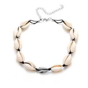 Natural shell choker necklace