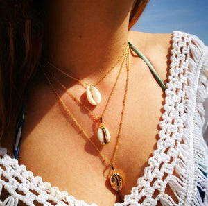 Natural shell choker necklace