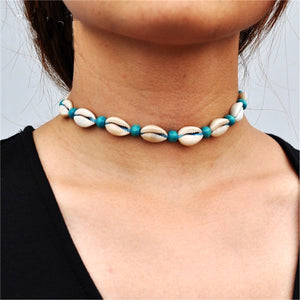 Natural shell choker necklace