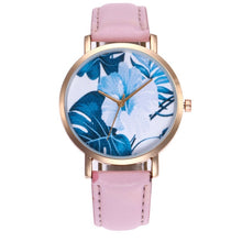 Load image into Gallery viewer, High Quality Beautiful Fashion Women Blue Floral Pattern Watch Ladies Casual Round Analog Quartz Wrist Watch For Women Clock #W