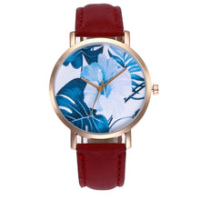 Load image into Gallery viewer, High Quality Beautiful Fashion Women Blue Floral Pattern Watch Ladies Casual Round Analog Quartz Wrist Watch For Women Clock #W