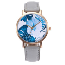 Load image into Gallery viewer, High Quality Beautiful Fashion Women Blue Floral Pattern Watch Ladies Casual Round Analog Quartz Wrist Watch For Women Clock #W