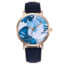 Load image into Gallery viewer, High Quality Beautiful Fashion Women Blue Floral Pattern Watch Ladies Casual Round Analog Quartz Wrist Watch For Women Clock #W