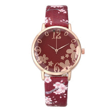 Load image into Gallery viewer, Hot Women Fashionable Embossed Flowers Small Fresh Printed Watch