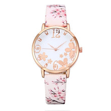 Load image into Gallery viewer, Hot Women Fashionable Embossed Flowers Small Fresh Printed Watch