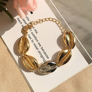 Artilady shell bracelet gold chain bracelet