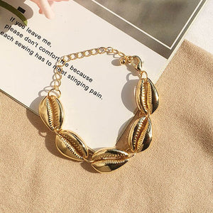 Artilady shell bracelet gold chain bracelet