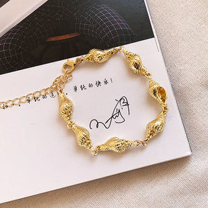 Artilady shell bracelet gold chain bracelet