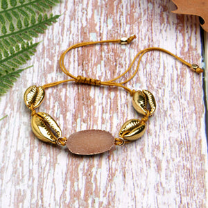 Artilady shell bracelet gold chain bracelet