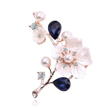 Load image into Gallery viewer, New Popular Silver Rose Gold Colors Plum Pearl Rhinestone Brooch