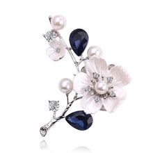 Load image into Gallery viewer, New Popular Silver Rose Gold Colors Plum Pearl Rhinestone Brooch