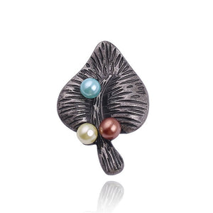 New Popular Silver Rose Gold Colors Plum Pearl Rhinestone Brooch