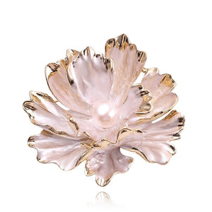 New Popular Silver Rose Gold Colors Plum Pearl Rhinestone Brooch