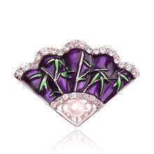 Load image into Gallery viewer, New Popular Silver Rose Gold Colors Plum Pearl Rhinestone Brooch