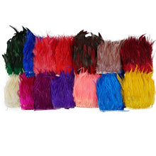 Load image into Gallery viewer, Wholesale 10 yard/long 12-15 cm wide rooster feather DIY jewelry feather cloth belt dance decoration