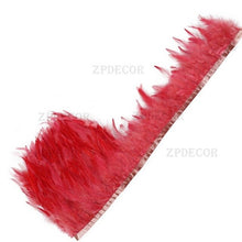 Load image into Gallery viewer, Wholesale 10 yard/long 12-15 cm wide rooster feather DIY jewelry feather cloth belt dance decoration