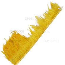 Load image into Gallery viewer, Wholesale 10 yard/long 12-15 cm wide rooster feather DIY jewelry feather cloth belt dance decoration