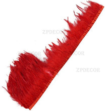 Load image into Gallery viewer, Wholesale 10 yard/long 12-15 cm wide rooster feather DIY jewelry feather cloth belt dance decoration