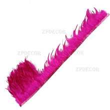 Load image into Gallery viewer, Wholesale 10 yard/long 12-15 cm wide rooster feather DIY jewelry feather cloth belt dance decoration