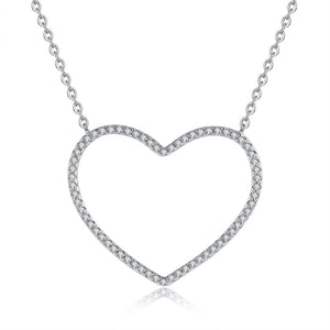 Big Heart Pendant Necklace Women Jewelry